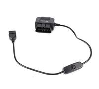 TYCIONG Câble d'alimentation USB OBD2 compact de 47 cm avec chargeur de protection contre les surintensités pour caméra GPS DVR de voiture, design léger et portable