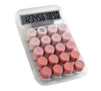TYCIONG Calculatrice à Interrupteur Mécanique Simple et Transparent, Grand écran pour des Mathématiques Faciles, fonctionnalité à 10 Chiffres (Rose)