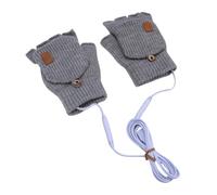 TYCIONG Chauffants USB sans Doigts, Chauffe-Mains électrique Confortable pour Les Jeux de Frappe en Hiver, Matériau en Fibre Acrylique, 1 Paire pour L'école de Bureau à Domicile (Gris Clair)