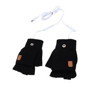 TYCIONG Chauffants USB sans Doigts, Chauffe-Mains électrique Confortable pour Les Jeux de Frappe en Hiver, Matériau en Fibre Acrylique, 1 Paire pour L'école de Bureau à Domicile (Noir)
