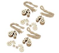 TYCIONG Copeaux de Bois Brillants pour Projets D'art et D'artisanat pour Décorations DIY, 40 Cercles et Cordes en Bois, Ornements en Non Finis, 4,6 X 3,3 Cm