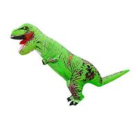 TYCIONG Costume de Dinosaure Gonflable Halloween Triceratops Tenue avec Souffleur et Couverture de Jambe pour les Enfants Adultes en Polyester Respirant (Tyrannosaure vert)