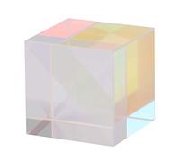 TYCIONG Cube de Séparation de Faisceau coloré, Prisme en Verre Optique, pour l'enseignement et la Décoration des Sciences, 1.27 Pouces (1,5*,5*, cm)