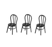 TYCIONG Dollhouse - Ensemble de Chaises à Dossier en Métal, échelle 1:12, Modèle de Meubles Miniatures Modernes pour Décoration de Maison de Poupée, 3 Pièces, Mini Chaise D'intérieur et D'extérieur