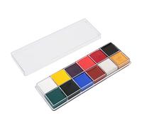 TYCIONG Ensemble de Peinture Corporelle pour le Visage et le Corps D'Halloween, 12 Couleurs Non Toxiques pour un Maquillage à Haute Saturation, Pinceau Ergonomique pour Moustache D'animal Clown,