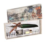 TYCIONG Ensemble de Stylos à Plumes Vintage, Kit D'écriture élégant pour Emballage de Boîte-cadeau Créatif, adapté aux Enseignants et aux Couples (Vert foncé)
