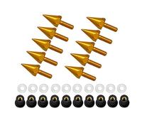 TYCIONG Jeu de Boulons de Pointe de Pare-Brise, écrous de Vis de Moto M5, Alliage D'aluminium CNC avec Placage de Surface, pour Modification de Fixation, Renforcement de la Victoire (Or)