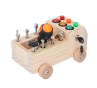 TYCIONG Jeu de Tournevis de Voiture en Bois de Pin éducatif Montessori, Planche de Camion occupé, Outils pour Enfants avec Interrupteur et Tournevis, Outils éducatifs