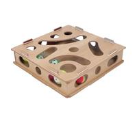 TYCIONG Jouets d'enrichissement pour chat - Boîte de puzzle interactive - Exercice physique mental - Jouet labyrinthe avec boule cloche pour chats d'intérieur