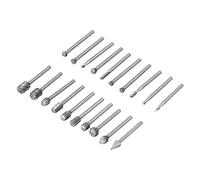 TYCIONG Lime Rotative en Acier Rapide 20 Pièces, Ensemble de Têtes de Meulage de Conception Multi-fentes Facile à Utiliser, avec Accessoires de Bricolage, pour la Sculpture sur Bois, le