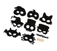 TYCIONG Masque à Gratter D'Halloween Créatif en Papier à Gratter Arc-en-ciel - Ensemble de Masques D'animaux pour les Familles et les Enfants - Matériau en Carton - Tailles Adaptées aux Enfants de 3