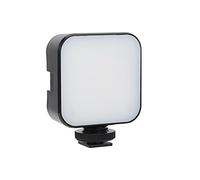 TYCIONG Mini Lampe de Remplissage LED Noire Portable pour Caméscope en Direct, 48 Lumières Vives pour Un éclairage Doux de 6000 K, Support Universel pour Griffe Porte-Accessoires, 2 Piles AA