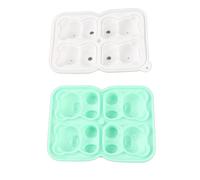TYCIONG Moule à Glace en Silicone Petit Ours, 4 Grilles Fiables, Bloc de Glace pour Gâteau à la Crème Glacée, Bougie pour Diverses Boissons Glacées (Vert)