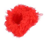 TYCIONG Perruque de Fête Bouclée Colorée, Conception de Cheveux de Clown Unique avec une Apparence Nouvelle pour le , Halloween, les Jeux de Football et les événements Sportifs (Rouge)