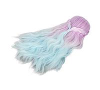 TYCIONG Perruque de Poupée 1/6, Belles Couleurs Dégradées, Style bouclé, Haute élasticité, Fabrication de Cheveux pour Remplacement de Poupée, Bricolage (Dégradé Violet)