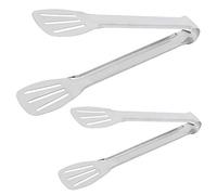 TYCIONG Pinces Alimentaires Poignée Ergonomique en Acier Inoxydable Durable pour Buffet de Cuisine, Argent 9,3 Pouces pour Salade Gâteau Pain Steak