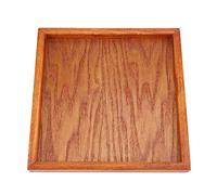 TYCIONG Plateau à thé carré en Bois Massif, Assiette de Service élégante en Grain de Bois Naturel avec Bords Surélevés, pour Restaurant, café, Bar à Sushis, Usage Domestique (20 * 20CM)