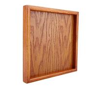TYCIONG Plateau à thé carré en Bois Massif, Assiette de Service élégante en Grain de Bois Naturel avec Bords Surélevés, pour Restaurant, café, Bar à Sushis, Usage Domestique (22 * 22cm)