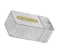 TYCIONG Porte-serviettes en Tissu Rectangulaire à Opération Simple, avec Ouverture Large pour une Extraction Facile du Papier, 3,5x4,7x9,4 Pouces (Blanc transparent)