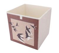 TYCIONG Poubelle de Rangement en Tissu Cube Pliable Décoratif Vintage pour Placard de Chambre à Coucher, Cuir PU 11,8x11,8 Pouces