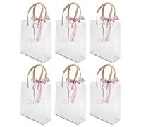 TYCIONG Sac à Main Transparent Mignon et Durable, 10 Pièces, pour Boîte à Bonbons de Mariage, Sac Cadeau et Autres Rubans Roses pour Fêtes et événements D'anniversaire