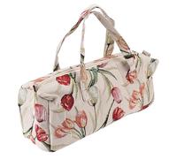 TYCIONG Sac de Rangement D'aiguilles à Tricoter, Sac de Rangement de Maquillage en Tissu de Chanvre Durable pour Les Artisans (Jacquard Roses)