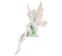 TYCIONG Sculpture de Fée Assise en Résine, Peinte à la Main, Décoration de Jardin Résistante aux Intempéries pour Les Amoureux des Fées