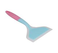 TYCIONG Spatule de Cuisine en Silicone, Pelle de Cuisson Antiadhésive 2 Couleurs avec Poignée Ergonomique, pour Crêpes, Omelette, Viande et Poêles Antiadhésives (Tête de pelle bleue)