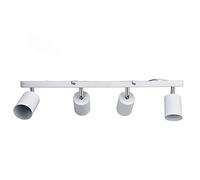 TYCIONG Support de Projecteur Flexible monté au Plafond avec 4 Têtes Rotatives pour Vitrine de Bureau de Salon, Fer, 21,7x1,6 Pouces (Quatre Longues Bandes de Blanc)