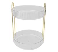 TYCIONG Support de Rangement de Maquillage Transparent, Rotation à 360 Degrés, Gain de Place, Organisateur de Comptoir Cosmétique pour Salle de Bain, Rangement de Soins de la Peau, Fer + Pp 2