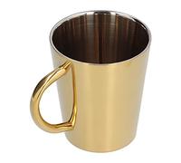 TYCIONG Tasse à Eau en Acier Inoxydable 304 de Haute qualité avec Poignée, Bonne Tasse à café à Effet D'isolation Thermique pour les Familles, Isolée de 300 Ml pour la Maison (Or)