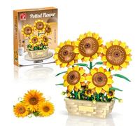 TYCOLE Tournesols Kit de Construction, 861 Pièces Fleurs en Briques, Maquette de Bouquet Botanique pour Adulte et Enfant, Décoration Maison Jardin, Cadeau Fille 7 Ans pour Anniversaire Noël