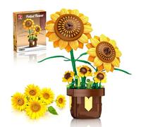 TYCOLE Tournesols Set de Construction - Bouquet de Fleurs en Briques, Collection Botanique pour Décoration Maison Bureau, Cadeau pour Adultes Femmes Filles, Cadeau de Anniversaire Noël, 291 Pièces