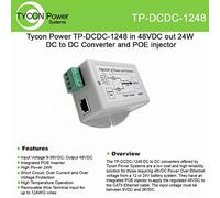 Tycon Systems TP-DCDC-1248 Convertisseur PoE Out 24 W DC vers DC et adaptateur PoE 48 V