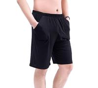 Tycoonest Short de pyjama surdimensionné pour homme - En jersey doux et confortable - Pour l'été, Noir , 5XL=Tag 7XL