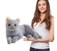 TyCylKu Animaux en Peluche Chat réaliste,Jouet de en Peluche pour Chat de Simulation | 12 Pouces Doux Jeter Oreiller décorations Festival Cadeaux