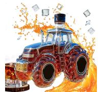 TyCylKu Bouteille à whisky | 300 ml avec motif tracteur, bouteille à décanter pour boissons bourbon, boissons, réunions de famille, Noël, mariages, restaurants, barbecues