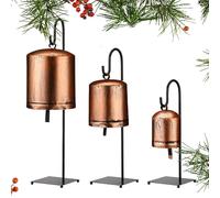 TyCylKu Cloches de vache de Noël rustiques pour Noël | Décoration de Noël en métal | Décoration de Noël rétro pays de Noël 3 cloches de vache de Noël en métal pour