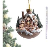 TyCylKu Décorations De Noël Forme Maison Tasse - Panneaux Suspendus Festifs,Décorations Acrylique 2D Festives pour Intérieur Extérieur Patio Salon Fêtes