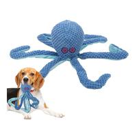 TyCylKu Jouet couineur en peluche pour chien - Jouet puzzle interactif en forme de pieuvre | Fournitures de soulagement de dentition pour animal domestique pour intérieur ou extérieur, cour