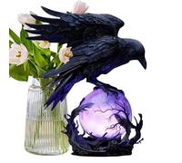TyCylKu Lumière Corbeau - LED Violette Décoration d'Intérieur Fantaisie et Mystérieuse - Lampe Corbeau avec Sphère Lumineuse | Pour Chambre Maison Dortoir Appartement Table De Chevet