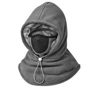 TyCylKu Masque de Ski Bonnet Écharpe Cagoule Intégré Double Couche Épaissi | Tour de Cou Hiver Cache-Visage Cordon Réglable Pour L'Extérieur Par Temps Froid Moto Vélo Équitation Snowboard Pêche