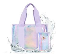 TyCylKu Sac De Piscine - Sac À Main Iridescent Arc-En-| Grand Tote Grande Capacité Voyage Shopping Accessoires Vacances Activités Extérieures Sport Concert