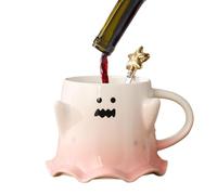 TyCylKu Tasse fantôme mignonne | Tasse à boire en céramique de 460 ml, tasse de boisson effrayante pour eau et thé, tasse fantôme d'Halloween avec poignée pour bureau, dortoir, salle à manger, salon
