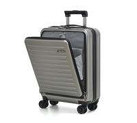 TydeCkare Bagage à Main 20" avec Poche Avant, 55 * 40 * 20 cm, adapté pour Avion, Coque Rigide légère 34 L PC+ABS, Fermeture éclair YKK, approuvé TSA, Gris