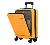 TydeCkare Bagage à Main 20" avec Poche Avant, 55 * 40 * 20 cm, adapté pour Avion, Coque Rigide légère 34 L PC+ABS, Fermeture éclair YKK, approuvé TSA, Orange
