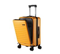 TydeCkare Set de Bagages 20/24/28", Bagage à Main 20" avec Poche Avant pour Ordinateur Portable 34L (55x39x20cm), 24" 65L, Valise Rigide 28" 101L, Serrure TSA, Orange