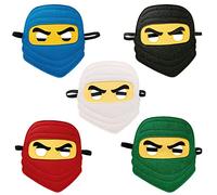 Tydeus Lot de 5 masques d'Halloween pour enfants - En feutre - Pour fête d'anniversaire d'enfant - Décoration d'anniversaire pour garçon