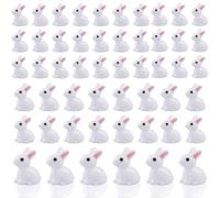 Tydezjl Lot de 100 figurines miniatures de lapin de Pâques - Décoration de jardin - Paysage en mousse - Petits lapins en résine - Décoration de gâteau DIY - Mini ornements pour fête de Pâques