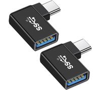 TYE-Adaptateur USB C vers USB 90 degrés(2 Packs), Adaptateur coudé USB-C vers USB-A, Adaptateur USB C 3.1 10 Gbps OTG Adaptateur Compatible pour MacBook, Appareils USB-C